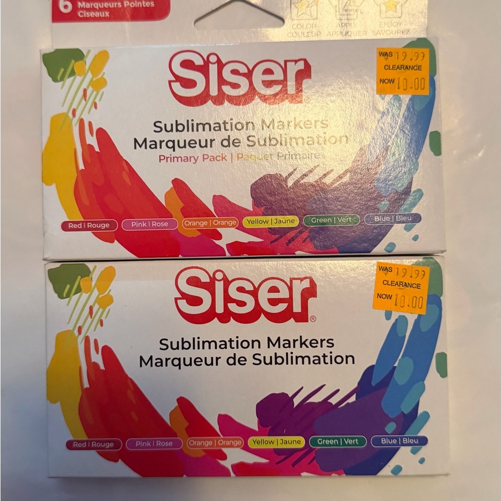 Sublimation Markers Primary Pack - White Packaging with Multicolor Accents